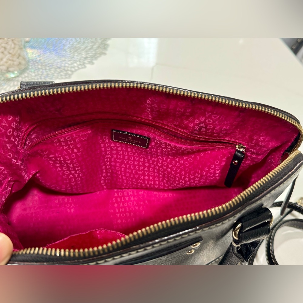 kate spade Black Pebbled Leather Satchel with Removable Strap - Picture 3 of 5